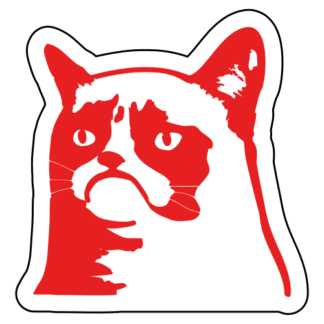 Grumpy Cat 2 Sticker (Red)